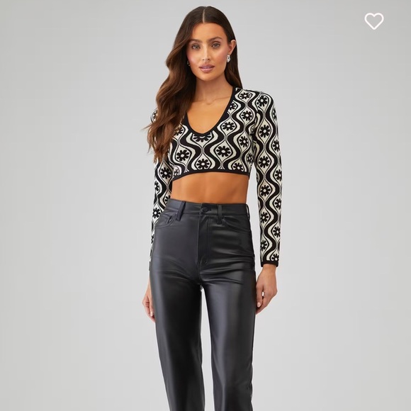 NWT Finders Keepers Retro Quinn long sleeve Knit Top - size M - Picture 2 of 5